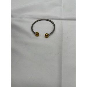 stainless steel rope bracelet with gold tone beads. (200) For my use.